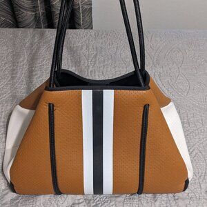 Haute Shore Neoprene Tote Bag (Brown/Black/White)